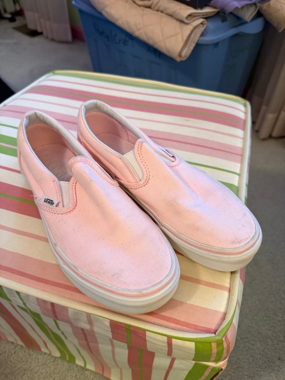 Vans Pink Slip-On Canvas Sneakers